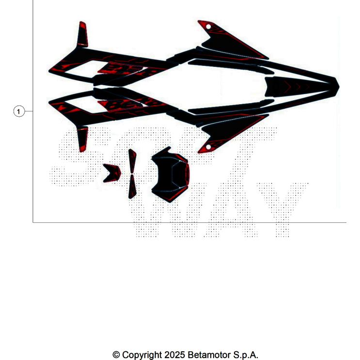 VUE ECLATEE KIT DECO BETA MOTARD 50 RR BLACK 2026